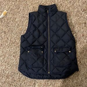 J crew navy quilted vest
